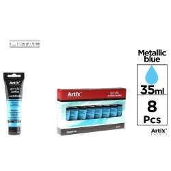 Farba akrylowa niebieska metaliczna 35ml (8szt)