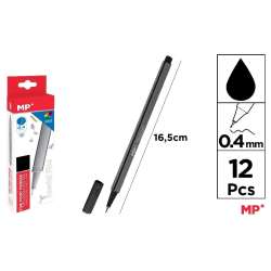 Cienkopis 0.4mm czarny (12szt)