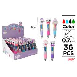 Długopis mini 4-kolorowy 0.7mm kotki tęcza (36szt)