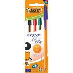Długopis Orange Fine Cristal 4szt mix BIC - 1