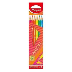 Kredki trójkątne neon 6 kolorów MAPED