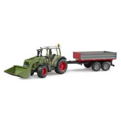 Traktor Fendt Vario 211 ładowaczem czołowym i srebrną przyczepą (02019) BRUDER 02182 (BR-02182)