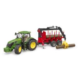 Traktor John Deere 7R 350 z przyczepą wraz z żurawiem i 4 balami drzewa 03154 BRUDER (BR-03154)
