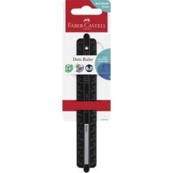 Linijka Dots czarna 15cm - 1