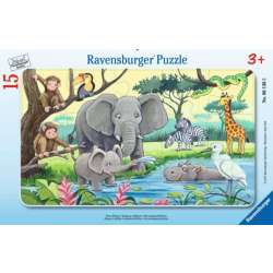 PROMO Puzzle 15el ramkowe Afrykańskie zwierzęta 061365 RAVENSBURGER p24 (RAP 061365) - 1