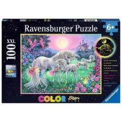 Puzzle 100 świecące - Jednorożce w blasku księżyca - 1