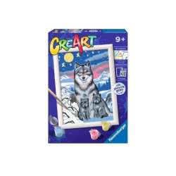 Malowanka CreArt dla dzieci: Wilk z młodymi RAVENSBURGER malowanie po numerach (200443) - 1