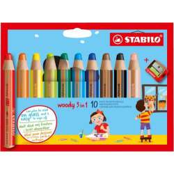 Kredki 10 kolorów STABILO woody 3 w 1 etui z temperówką (880/10-2)