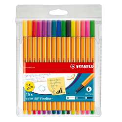 Cienkopis Point 10+5 kolorów neon w etui STABILO (8815-1) - 1