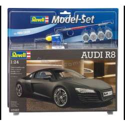 Model samochodu do sklejania 1:24 67057 Audi R8 Revell + 4 farbki, pędzelek, klej (REV-67057)