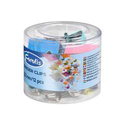 Klipy biurowe 32mm kolorowe pastel 12szt - 1