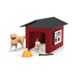 Schleich 42722 Zestaw Buda dla psa z psami rasy Golden Retriever Farm World (SLH 42722)