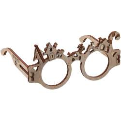 Puzzle Drewniane 3D Okulary Domki - 1