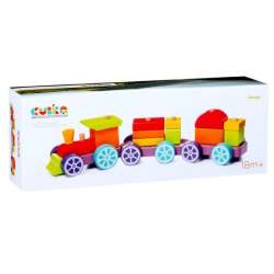 PROMO Tęczowy pociąg expresowy drewniany LP-3 12923 Cubika (LE2923) - 1