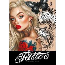 Kolorowanka A4 pionowa 8 obrazków Tattoo pomarańcz