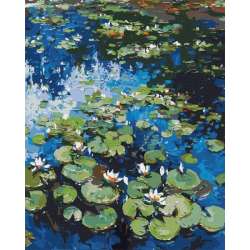Malowanie po numerach z ramą 40x50cm Lilie wodne (KHO2858)