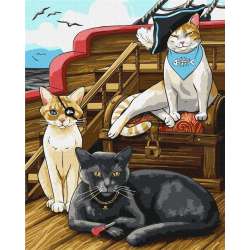 Malowanie po numerach - Puszyste piratki 40x50cm - 1