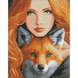 Diamentowa mozaika - Ognisty lis 40x50cm - 1