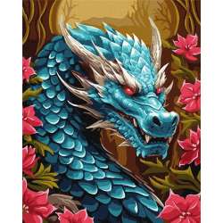 Malowanie po numerach - Potężny smok metal 40x50cm