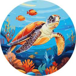 Malowanie po numerach - Mieszkańcy oceanu 26cm - 1