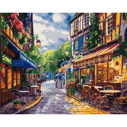 Malowanie po numerach - Ulica we Francji 40x50cm - 1