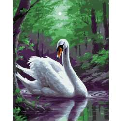 Malowanie po numerach - Magiczny łabędź 40x50cm QB900-020 (QB2593)
