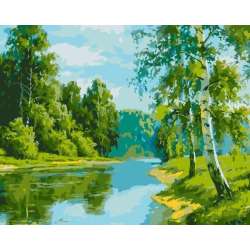 Malowanie po numerach - Brzozowa krawędź 40x50cm