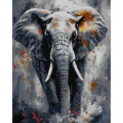 Malowanie po numerach - Majestatyczny słoń 40x50cm QB900-019 (QB2654)
