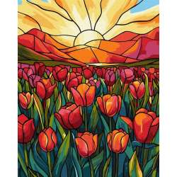 Malowanie po numerach - Pole tulipanów 40x50cm