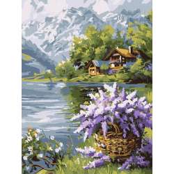 Malowanie po numerach - Liliowy kosz 30x40cm - 1
