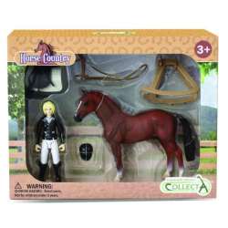 Dżokejka zawodowa z koniem i akcesoria jeździeckie Horse Country 84244 COLLECTA (004-84244)