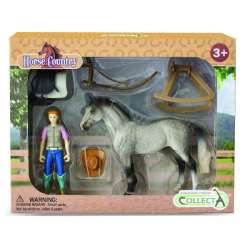 Dżokejka hobbystyczna z koniem i akcesoria jeździeckie Horse Country 84245 COLLECTA (004-84245)
