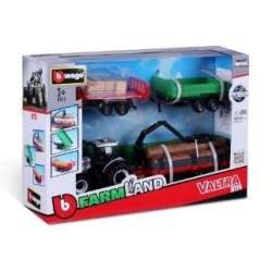 Tractor Gift Set Valtra + 3 trailers 10cm BBURAGO - 1