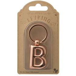 Metalowy brelok do kluczy litera B Keyring - 1