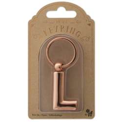Metalowy brelok do kluczy litera L Keyring - 1