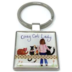 Brelok do kluczy K28 Crazy Cat Lady Kociara - 1