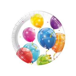 Talerzyki papierowe Sparkling Balloons 20cm 8szt
