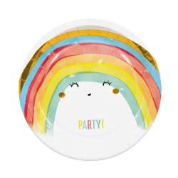 Talerzyki papierowe Rainbow Party 23cm 8szt