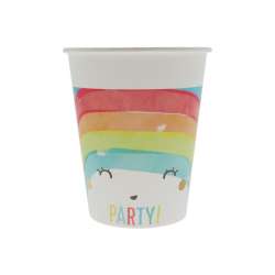 Kubeczki papierowe Rainbow Party 200ml 8szt - 1