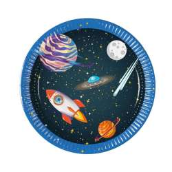 Talerzyki papierowe Rocket Space 20cm 8szt