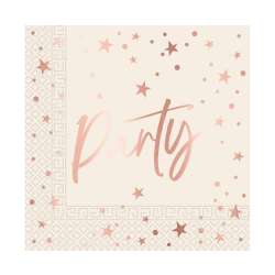 Serwetki papierowe Rose Gold Party 33x33cm 20szt - 1