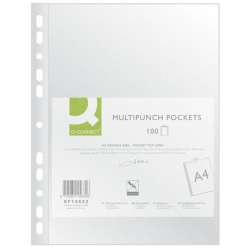 Koszulki na dokumenty Q-CONNEC5T PP A4 groszkowe 40mikr.100szt. (KF15632) - 1