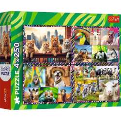 Puzzle 4x250el Zabwne zwierzaki 13313 Trefl (13313 TREFL) - 1