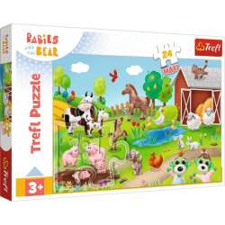 Puzzle 24el Maxi Bobaski i zwierzęta. Bobaski i Miś 14372 Trefl (14372 TREFL)