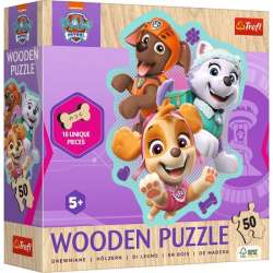 Puzzle drewniane 50el konturowe Wesoła gromadka piesków. Psi Patrol PAW PATROL 20258 Trefl (20258 TREFL)