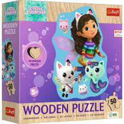Puzzle drewniane 50el konturowe Wesoła Gabby. Koci Domek Gabi. 20260 Trefl (20260 TREFL)