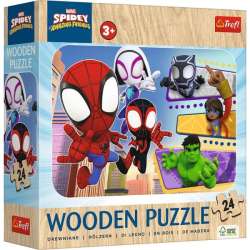 Puzzle 24el Drewniane Odważny Spiderman i przyjaciele 20274 Trefl (20274 TREFL) - 1