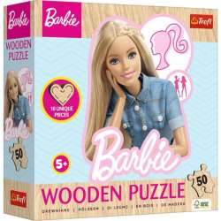 Puzzle drewniane 50el konturowe Ulubiona modna Barbie. Barbie Mattel 20282 Trefl (20282 TREFL)