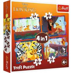 Puzzle 4w1 Odważny Król Lew. Lion King 34653 Trefl (34653 TREFL) - 1