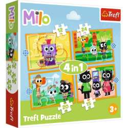 Puzzle 4w1 Poznaj Milo i jego przyjaciół. Dea Planeta Milo 34654 Trefl (34654 TREFL)